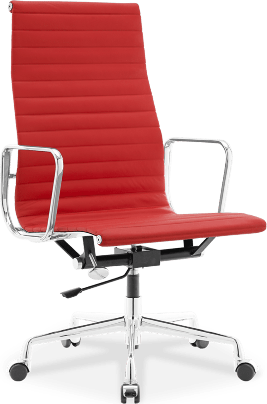 Eames Style Office Chair EA119 Leather Red image.