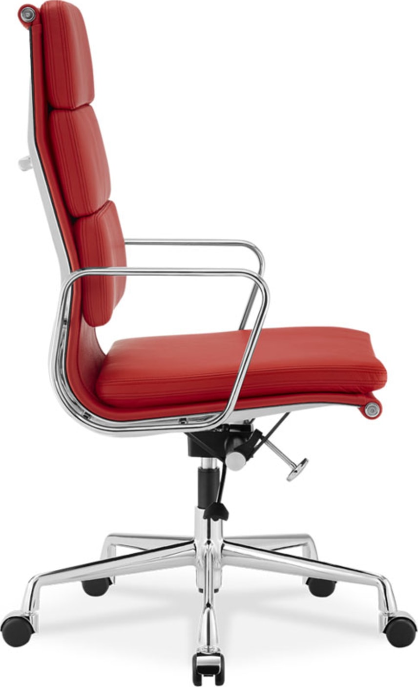 Sedia da ufficio stile Eames EA219 in pelle Red image.