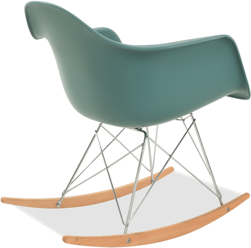 Chaise à bascule en plastique de style RAR Teal/Light Wood image.