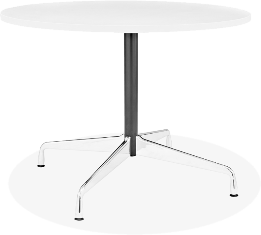 Eames Style Round Conference Table White/105 CM image.
