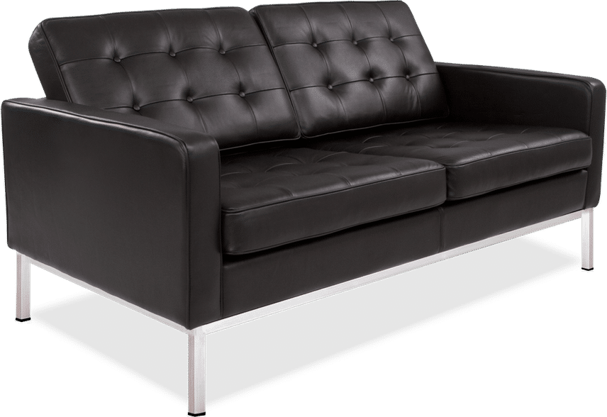 Knoll 2 Seater Sofa Premium Leather/Black image.