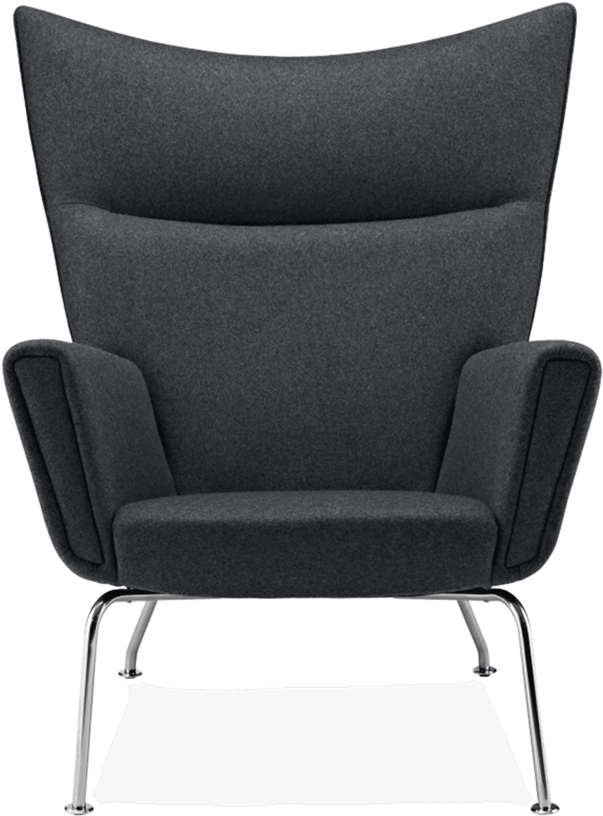 CH445 - Wing Chair Wool/Charcoal Grey image.