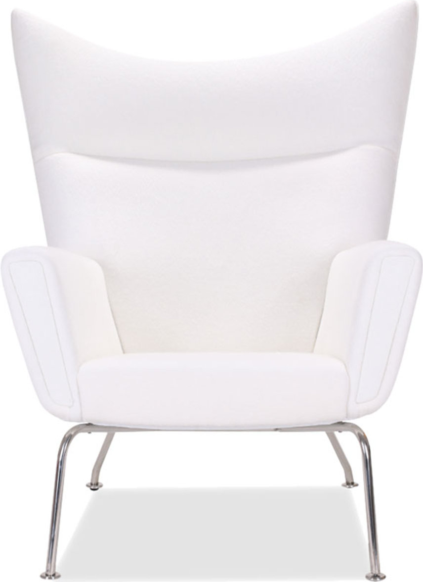 CH445 - Wing Chair Wool/White image.