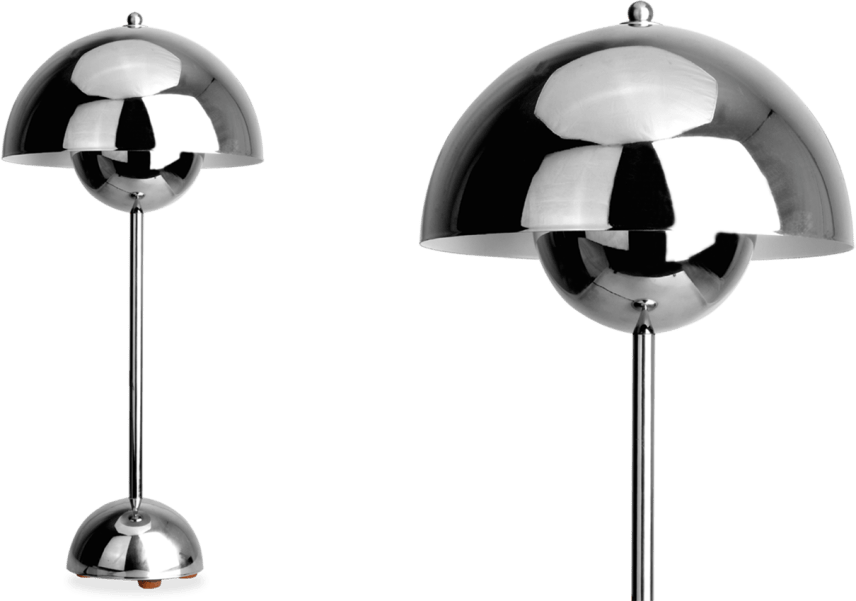 Flowerpot Style Table Lamp Chrome image.