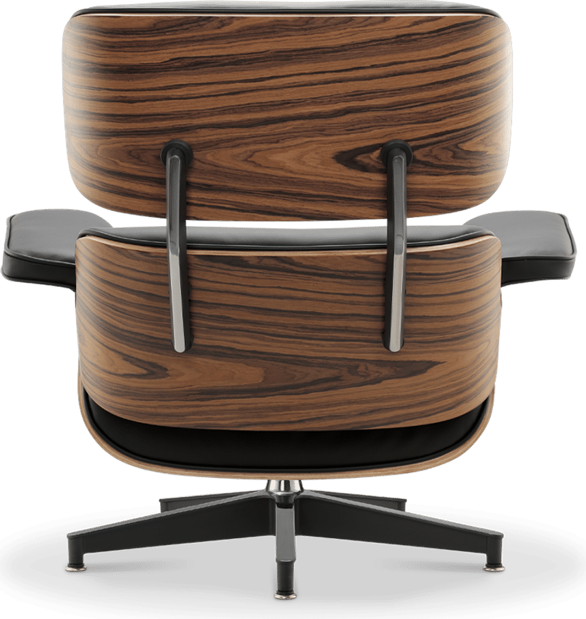 Eames Style Lounge Chair H Miller Version Premium Leather/Black/Rosewood image.