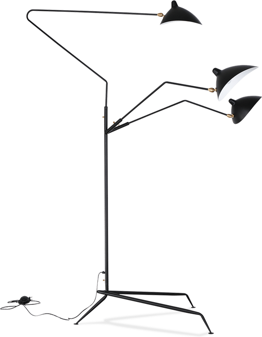 MFL-3 Style Contemporary Floor Lamp Black image.