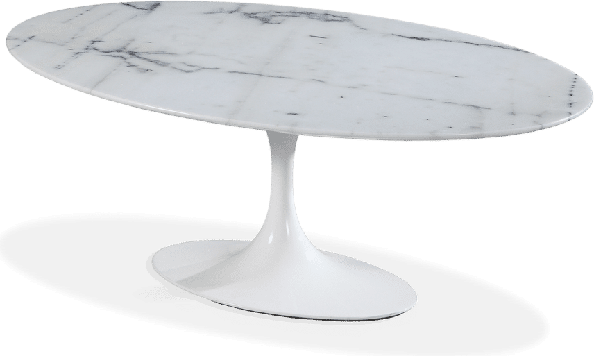 Table basse ovale Tulip - Marbre White Marble/Large image.