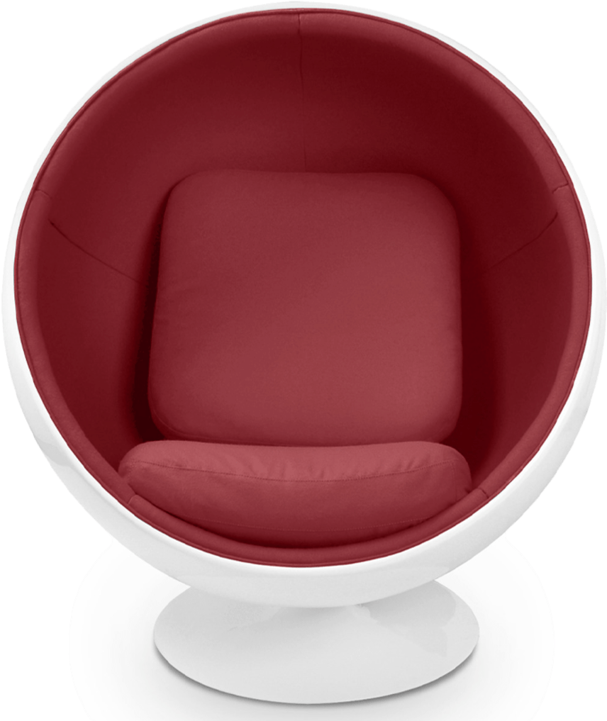 Bal stoel Deep Red/White/Large image.
