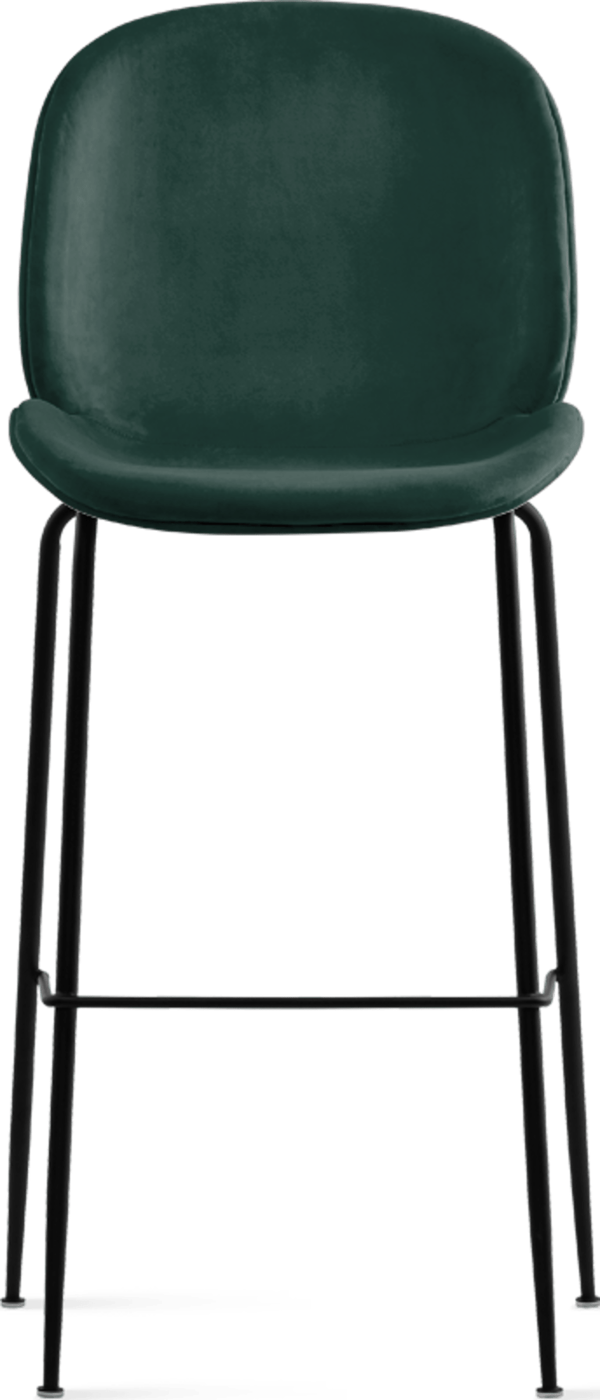 Taburete de bar estilo escarabajo - Terciopelo tapizado completo Bottle Green Velvet/Black image.
