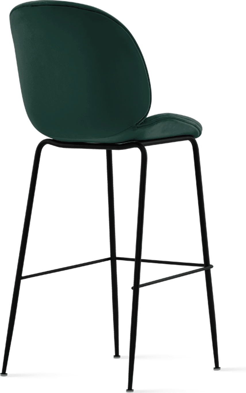 Tabouret de bar style coccinelle - Full Upholstered Velvet Bottle Green Velvet/Black image.