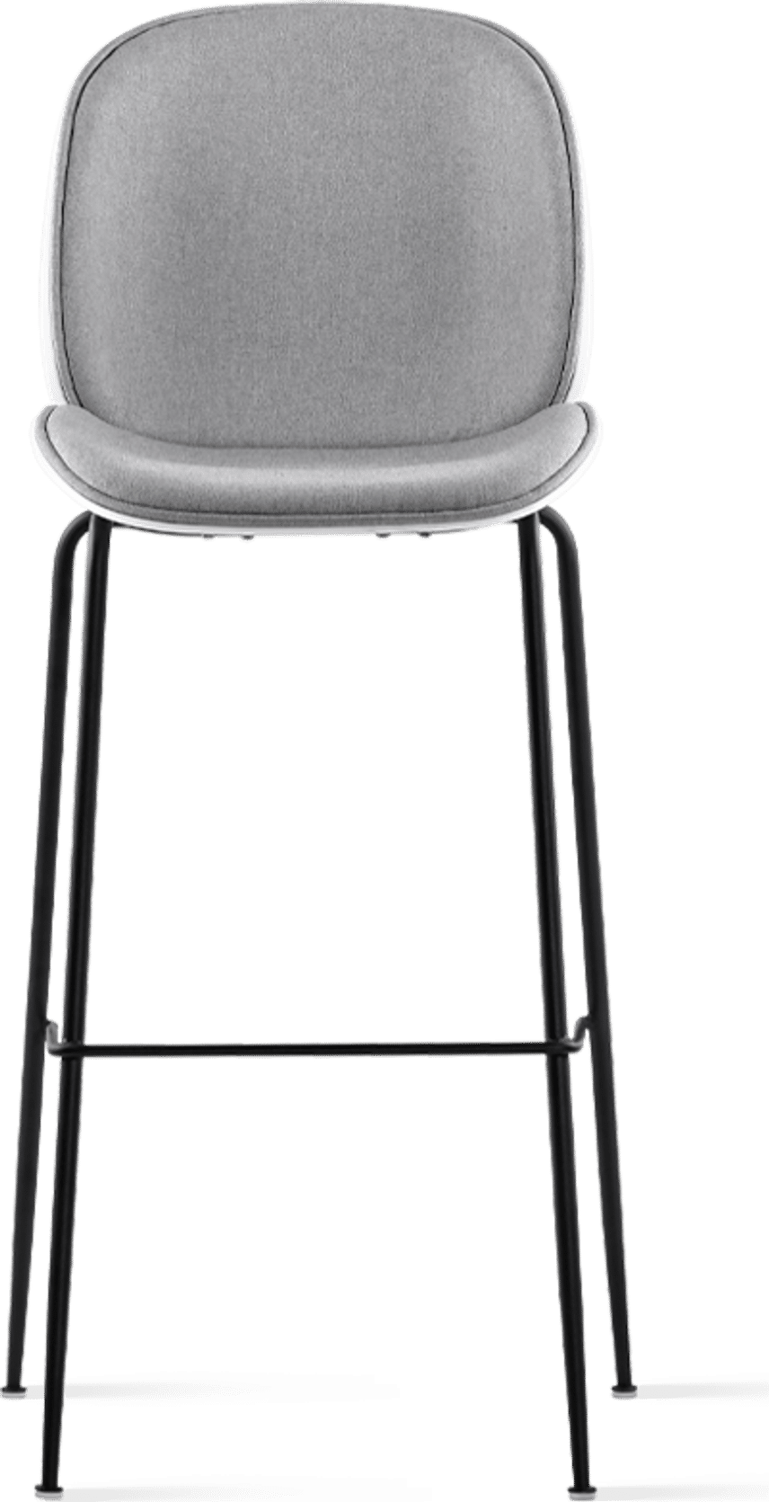 Beetle Style Barstool - Full Upholstered Grey/Black image.
