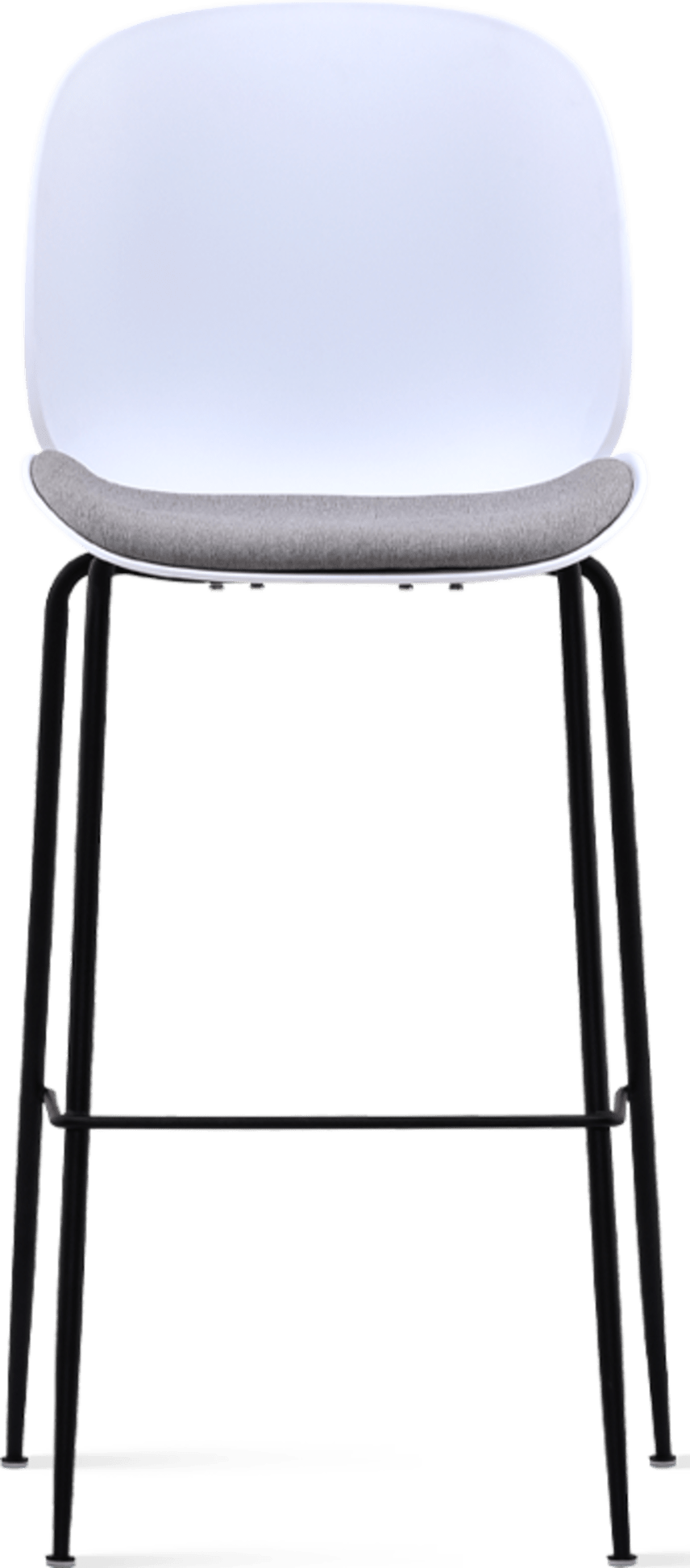 Beetle Style Barstool - Half Upholstered Grey/Black image.