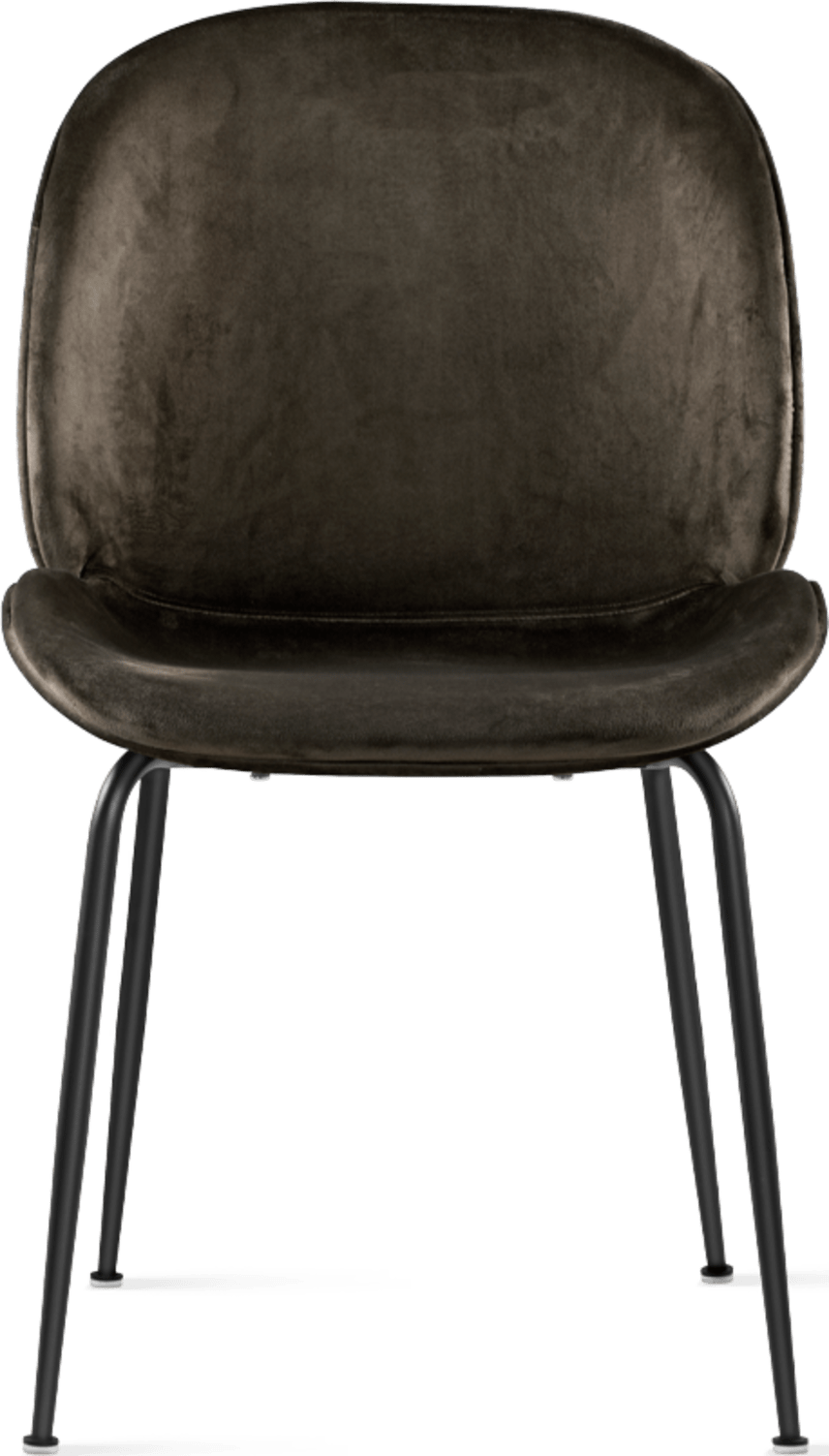 Beetle Style Dining Chair - full stoppad sammet Brown Velvet/Black image.
