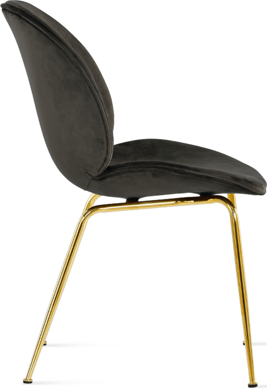 Beetle Style Dining Chair - Full Upholstered Velvet Brown Velvet/Gold image.