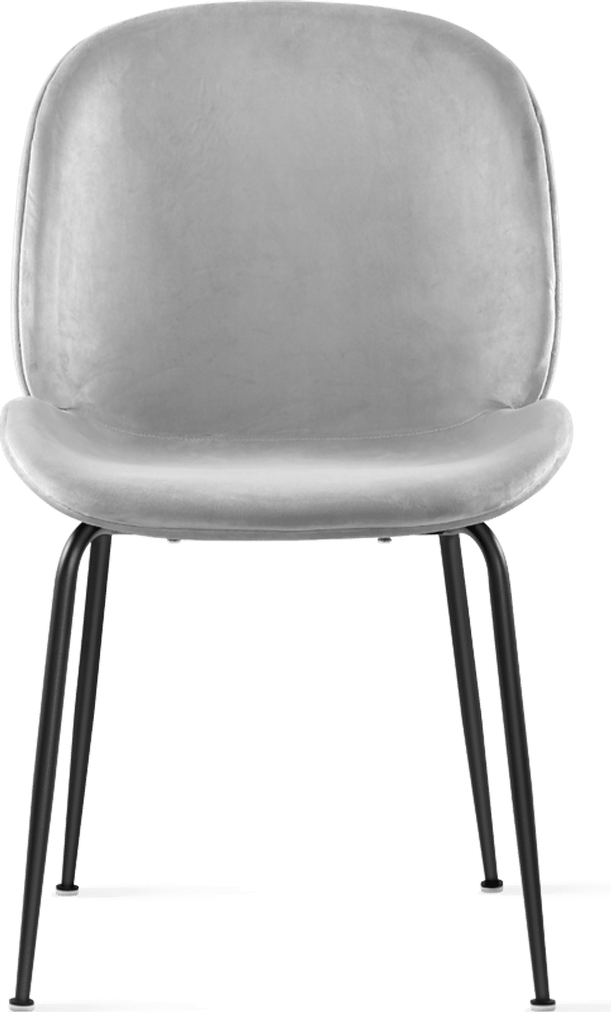 Chaise de salle à manger style coccinelle - Velours intégral rembourré Grey Velvet/Black image.