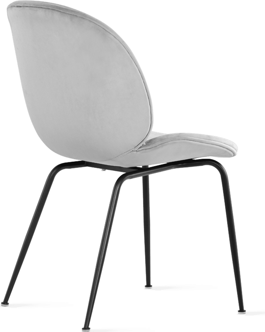 Beetle Style Dining Chair - full stoppad sammet Grey Velvet/Black image.