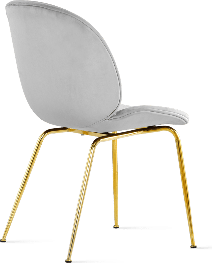 Beetle Style Dining Chair - Full Upholstered Velvet Grey Velvet/Gold image.