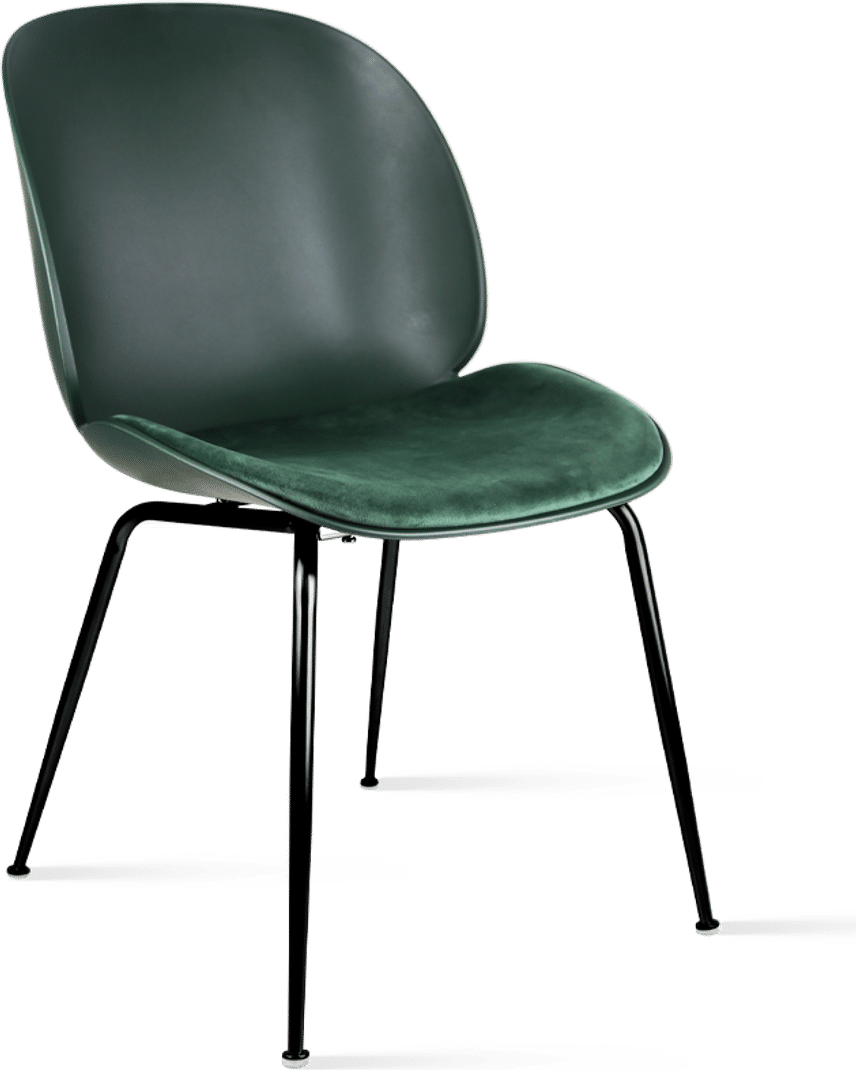 Beetle Style Dining Chair Bottle Green Velvet/Black image.