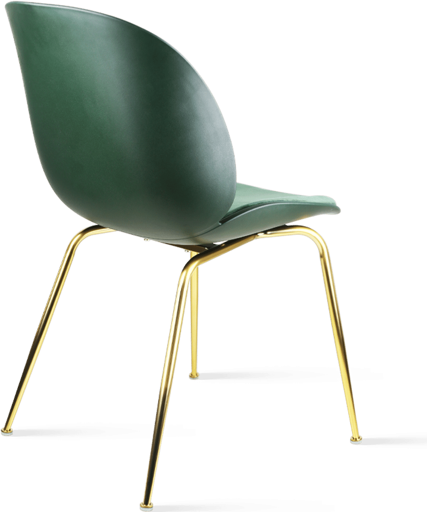 Beetle Style Dining Chair Bottle Green Velvet/Gold image.