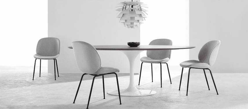 Beetle Style Dining Chair - full stoppad sammet Grey Velvet/Gold image.