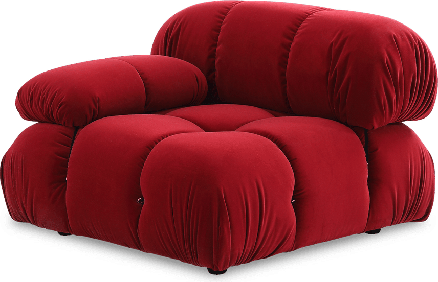 Camaleonda Style Rechtsarmiges Sofa Dark Red Velvet/Velvet image.