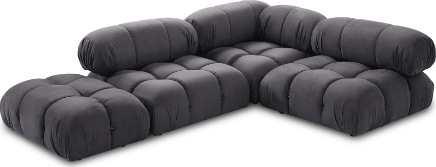 Canapé d'angle style Camaleonda - Accoudoir gauche Charcoal Grey Alcantara/Alcantara image.