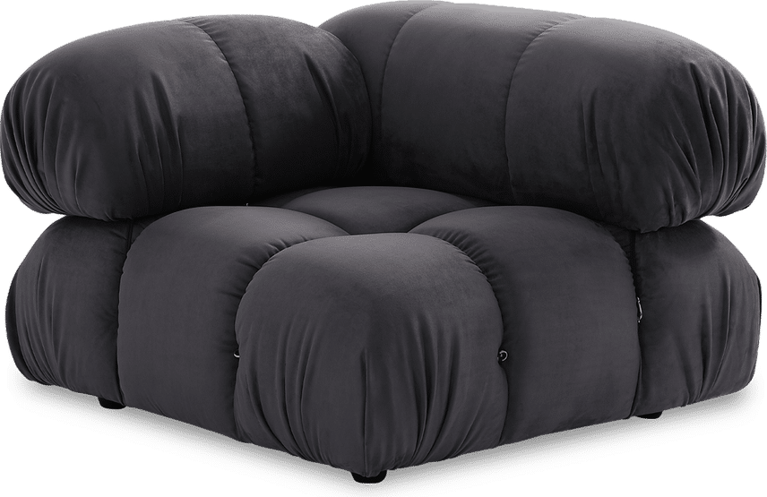 Camaleonda Style Corner Sofa - Right Armrest Charcoal Grey Alcantara/Alcantara image.