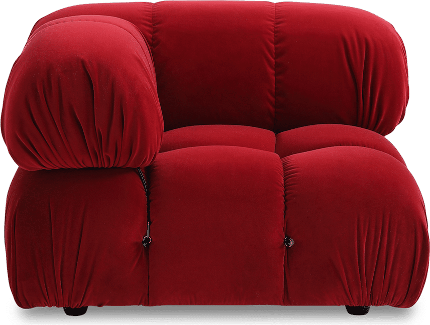 Camaleonda Style Corner Sofa - Right Armrest Dark Red Velvet/Velvet image.