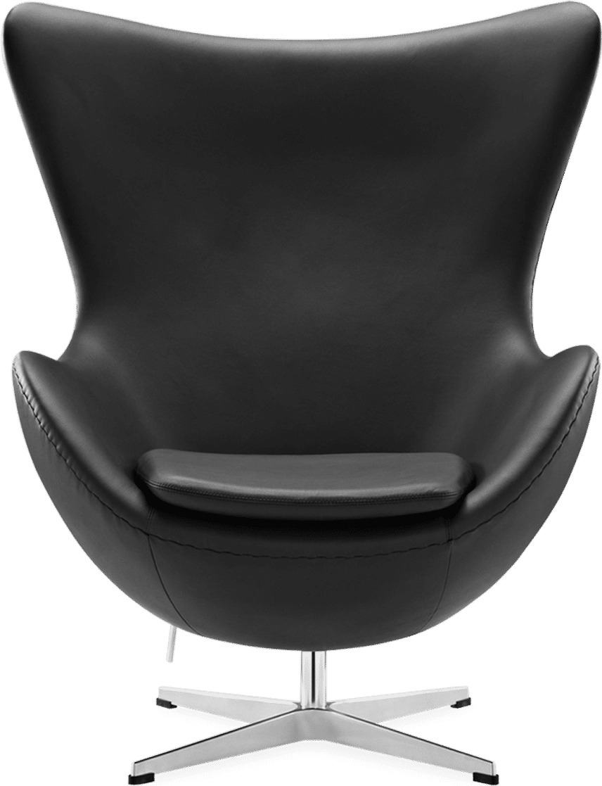 The Egg Chair Italian Leather/Without piping/Black image.