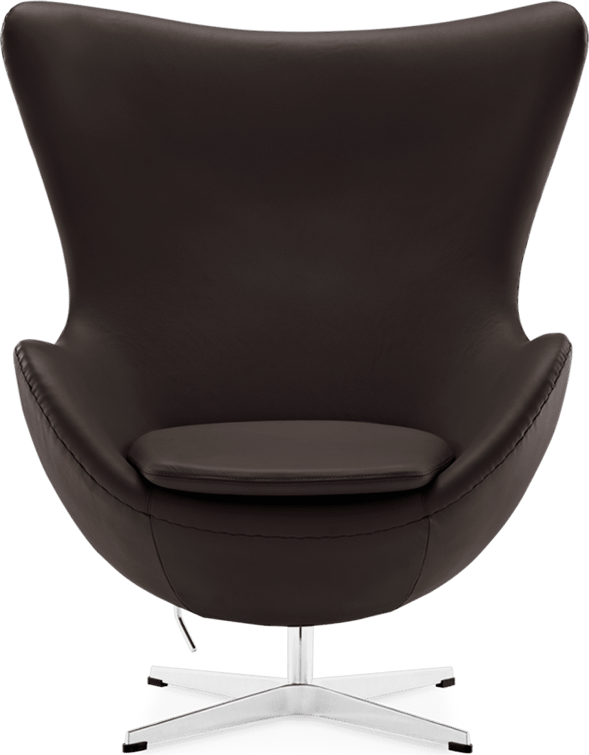 The Egg Chair Italian Leather/Without piping/Dark Brown image.