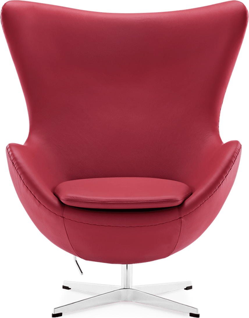 La silla huevo Italian Leather/Without piping/Red image.