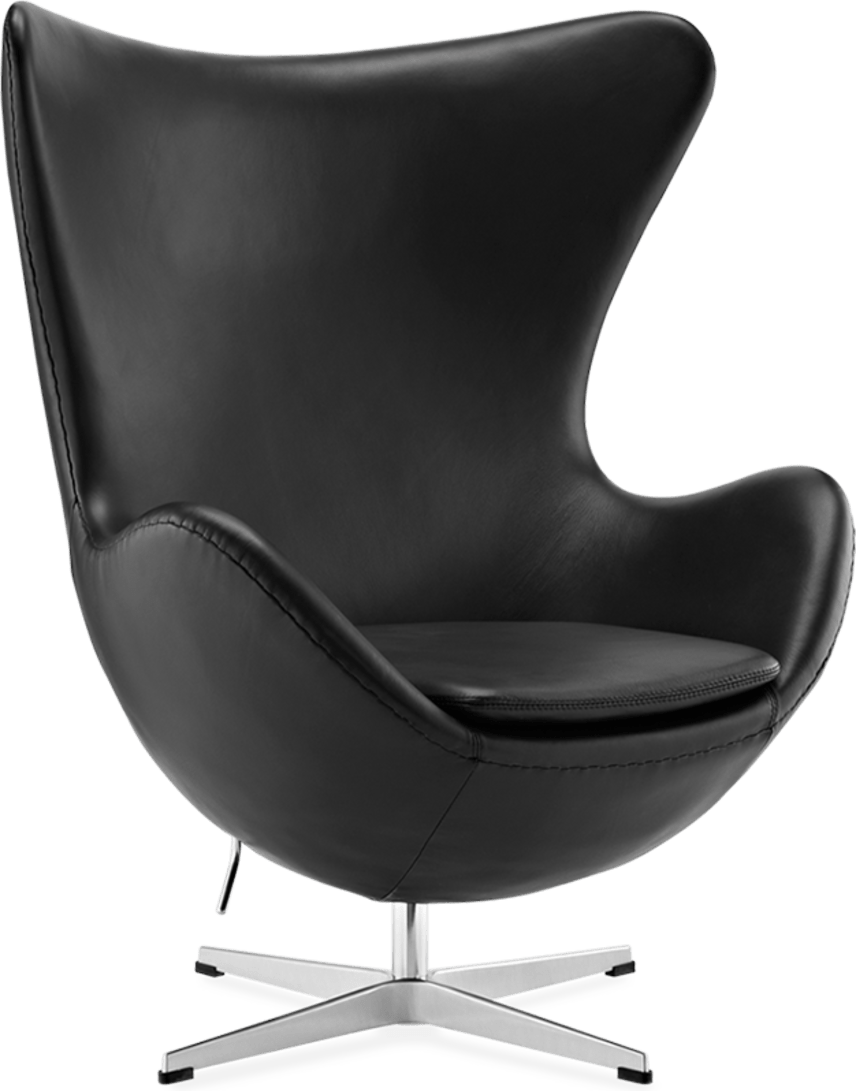 Le fauteuil à oeufs Premium Leather/Without piping/Dark Pebble Grey image.