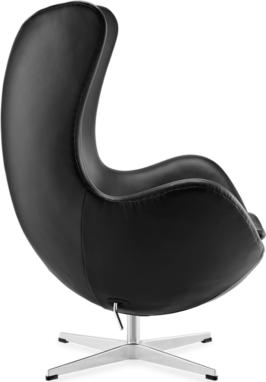 La silla huevo Premium Leather/Without piping/Dark Pebble Grey image.