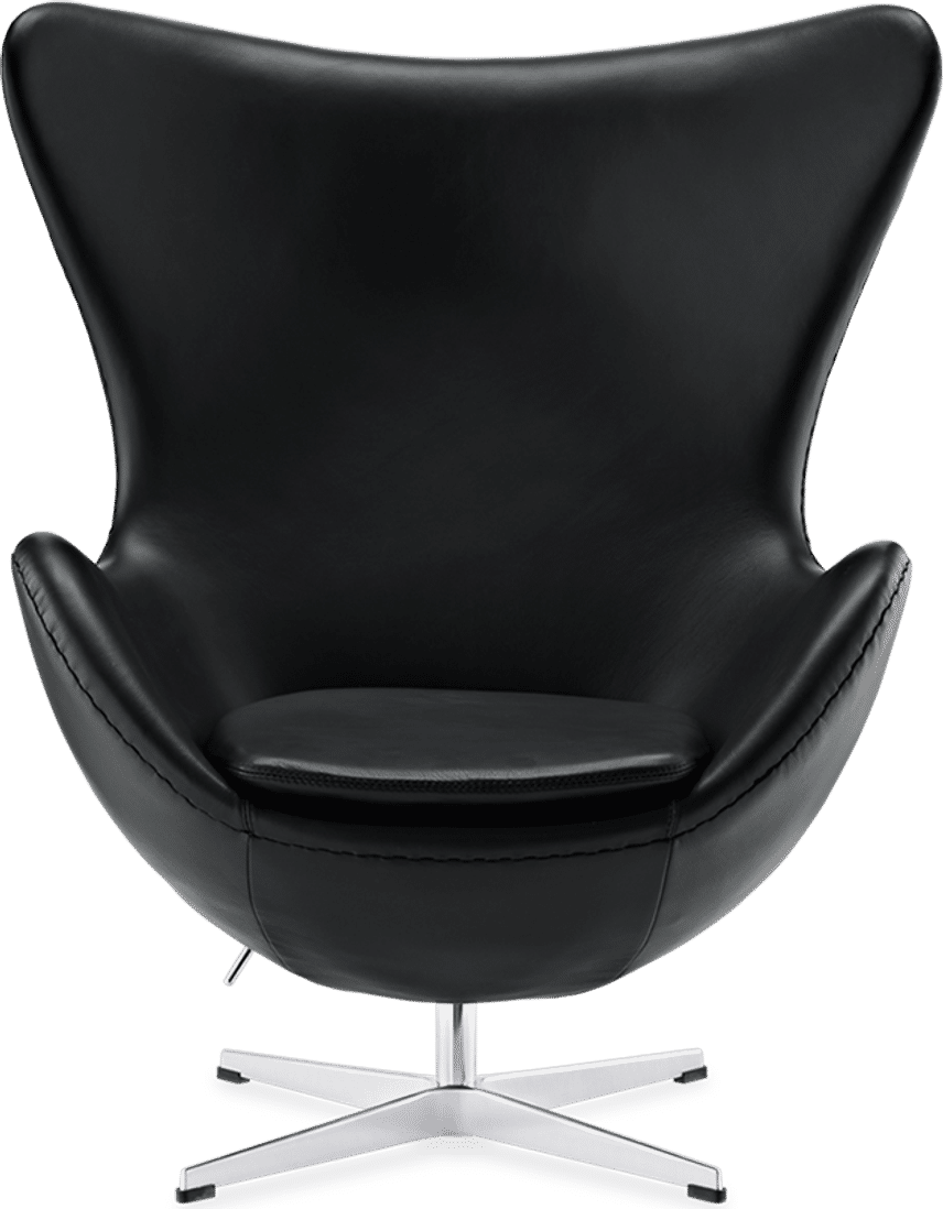 La silla huevo Premium Leather/Without piping/Black  image.