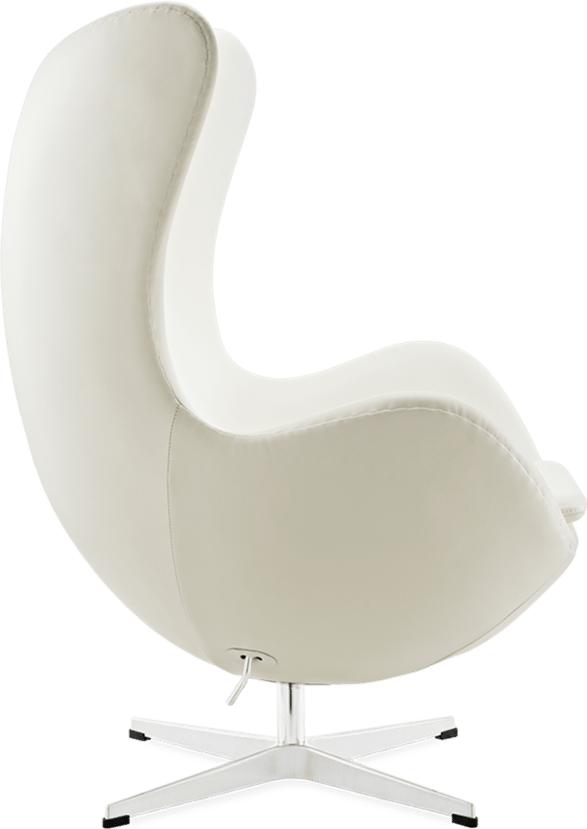 The Egg Chair Premium Leather/Without piping/White image.