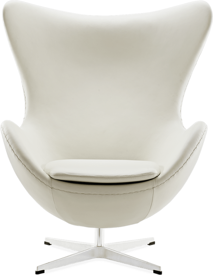 The Egg Chair Premium Leather/Without piping/White image.