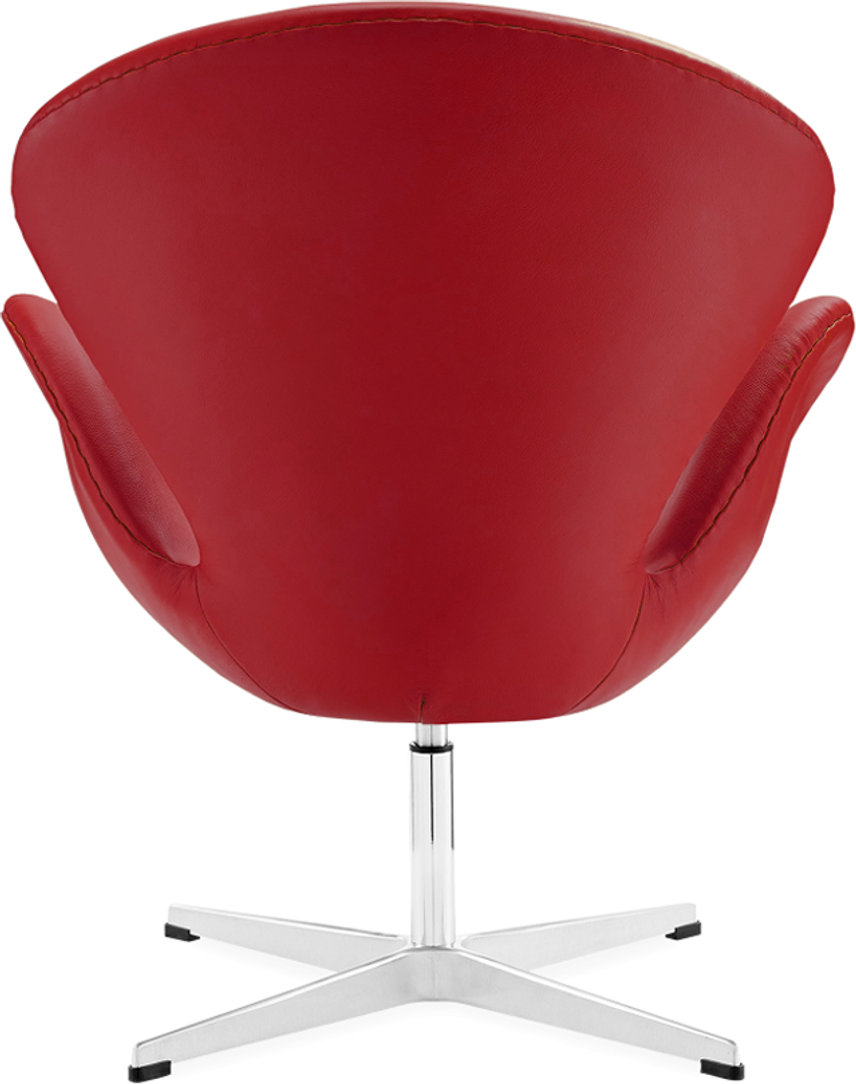 The Swan Chair  Italian Leather/Without piping/Red image.