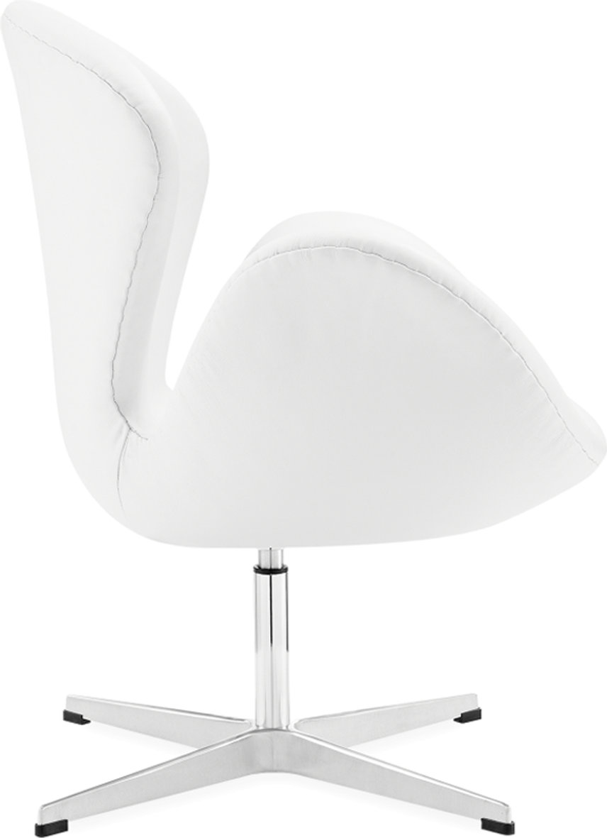 The Swan Chair  Premium Leather/Without piping/White image.