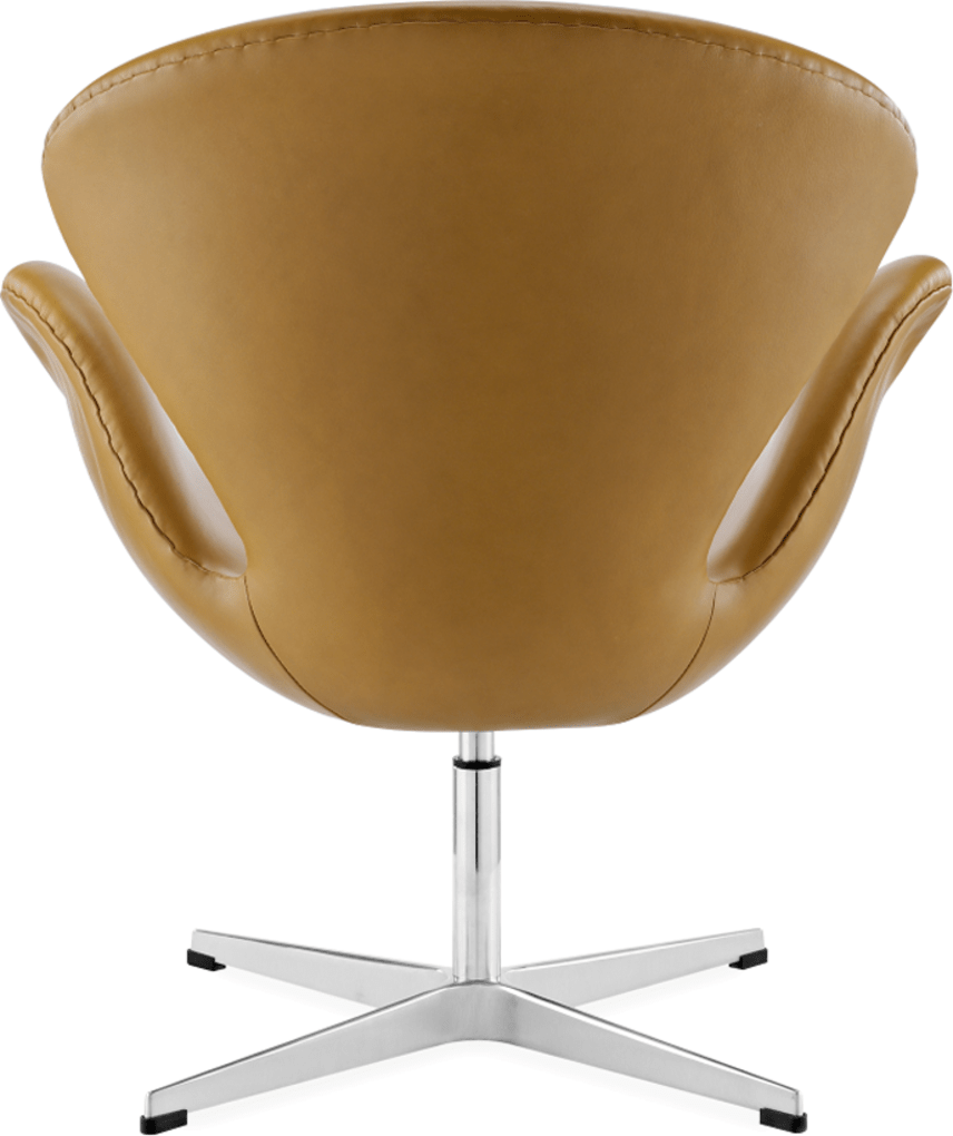 The Swan Chair  Premium Leather/Without piping/Camel image.