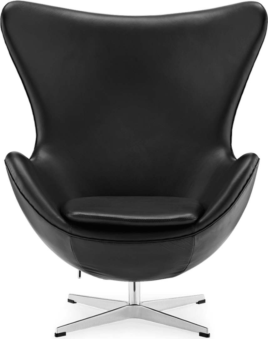 Le fauteuil à oeufs Premium Leather/With piping/Black  image.