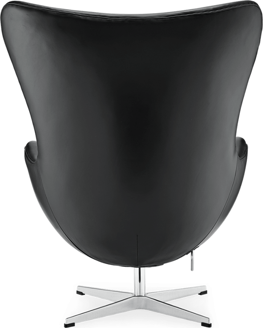 La sedia a uovo Premium Leather/With piping/Black  image.