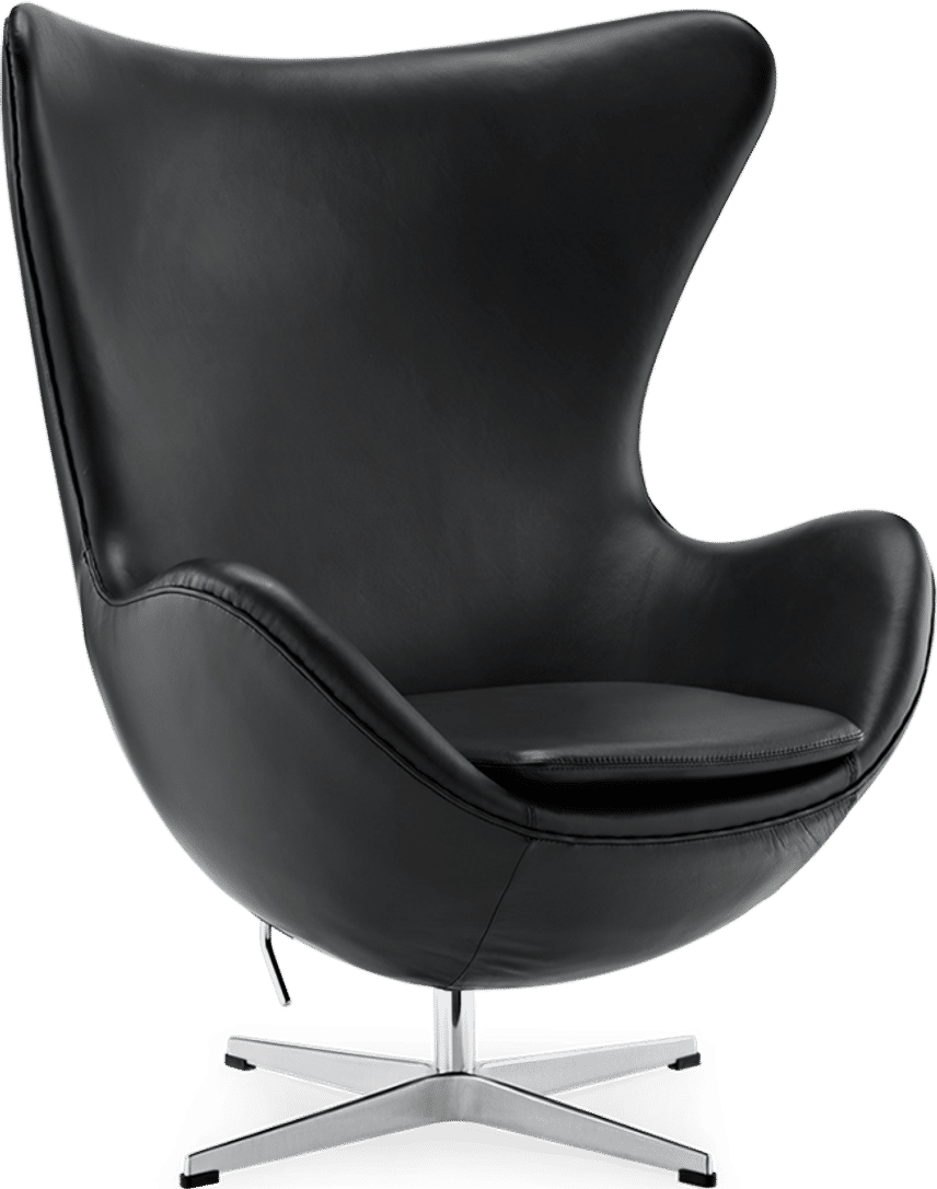 Le fauteuil à oeufs Premium Leather/With piping/Black  image.