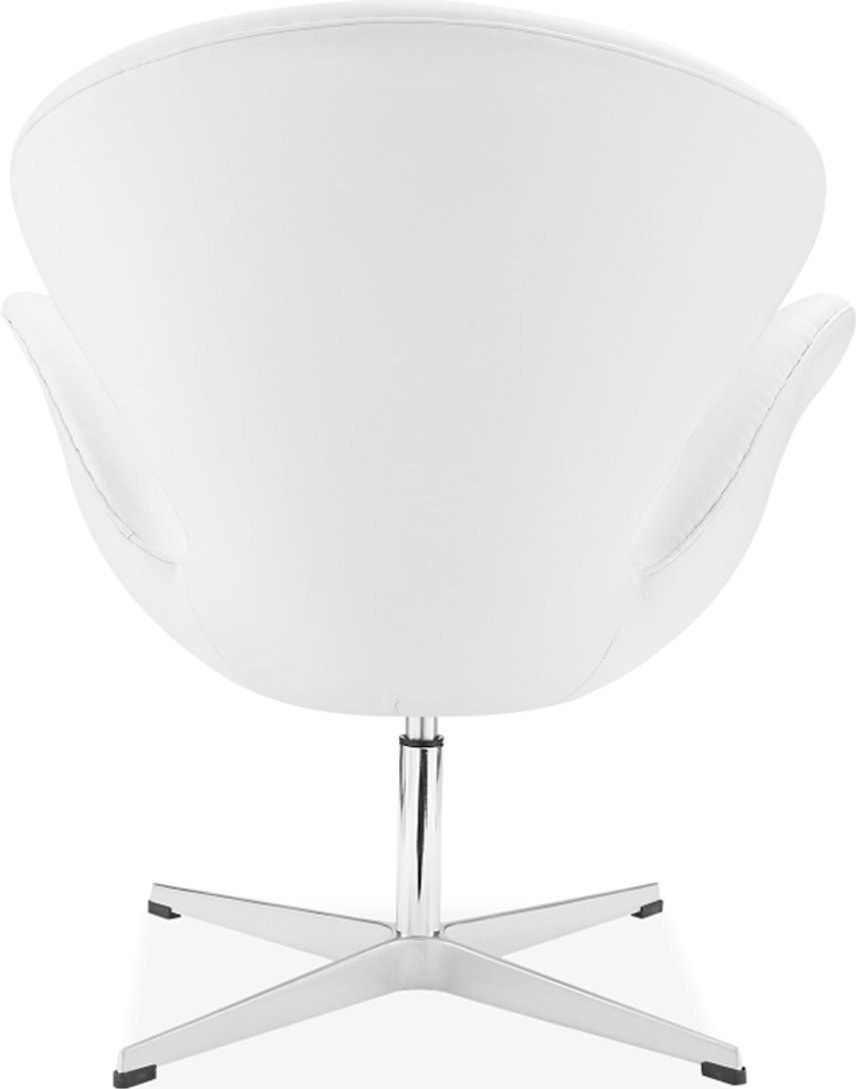 The Swan Chair  Italian Leather/With piping/White image.