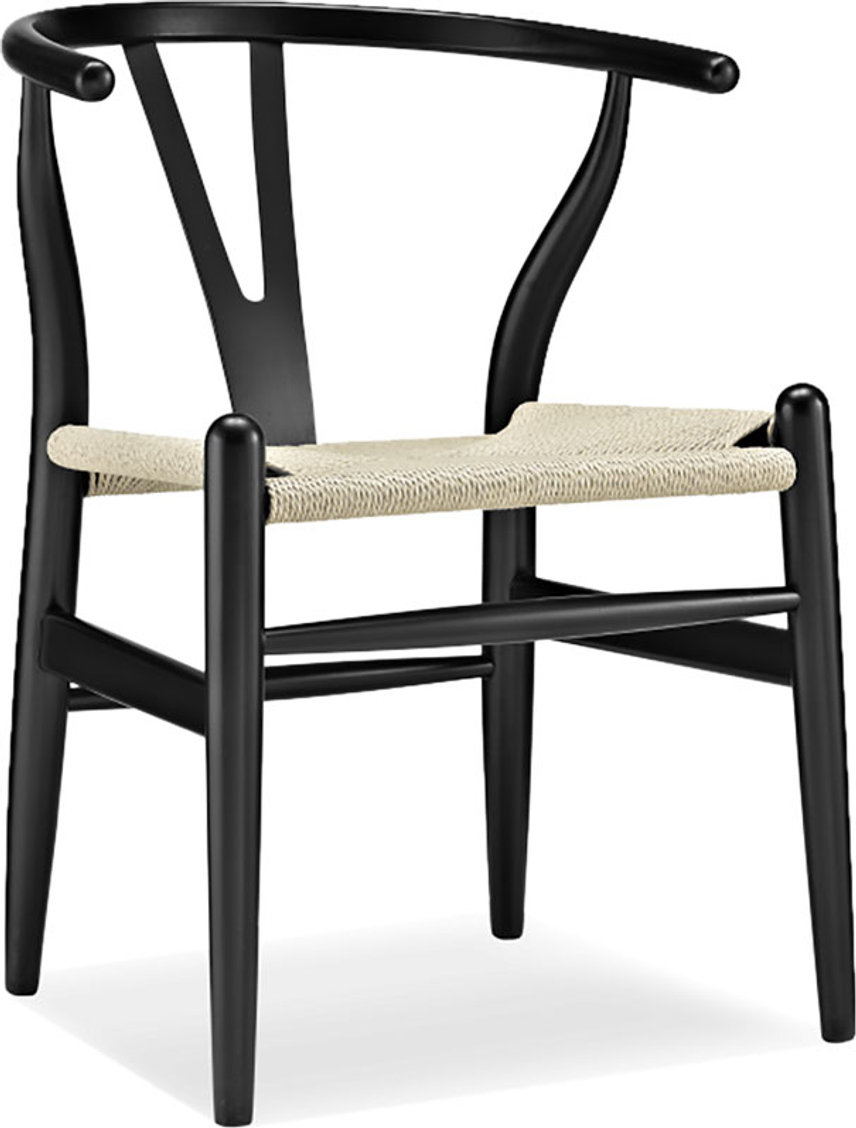 Wishbone (Y) Chair - CH24 Lacquered/Black image.