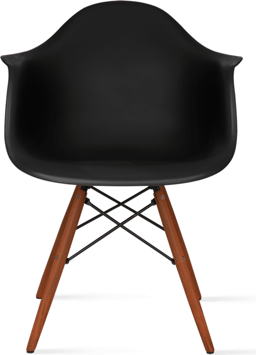DAW Style Plastic Dining Chair Black/Dark Wood image.