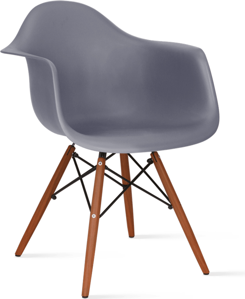 DAW Style Plastic Dining Chair Grey/Dark Wood image.