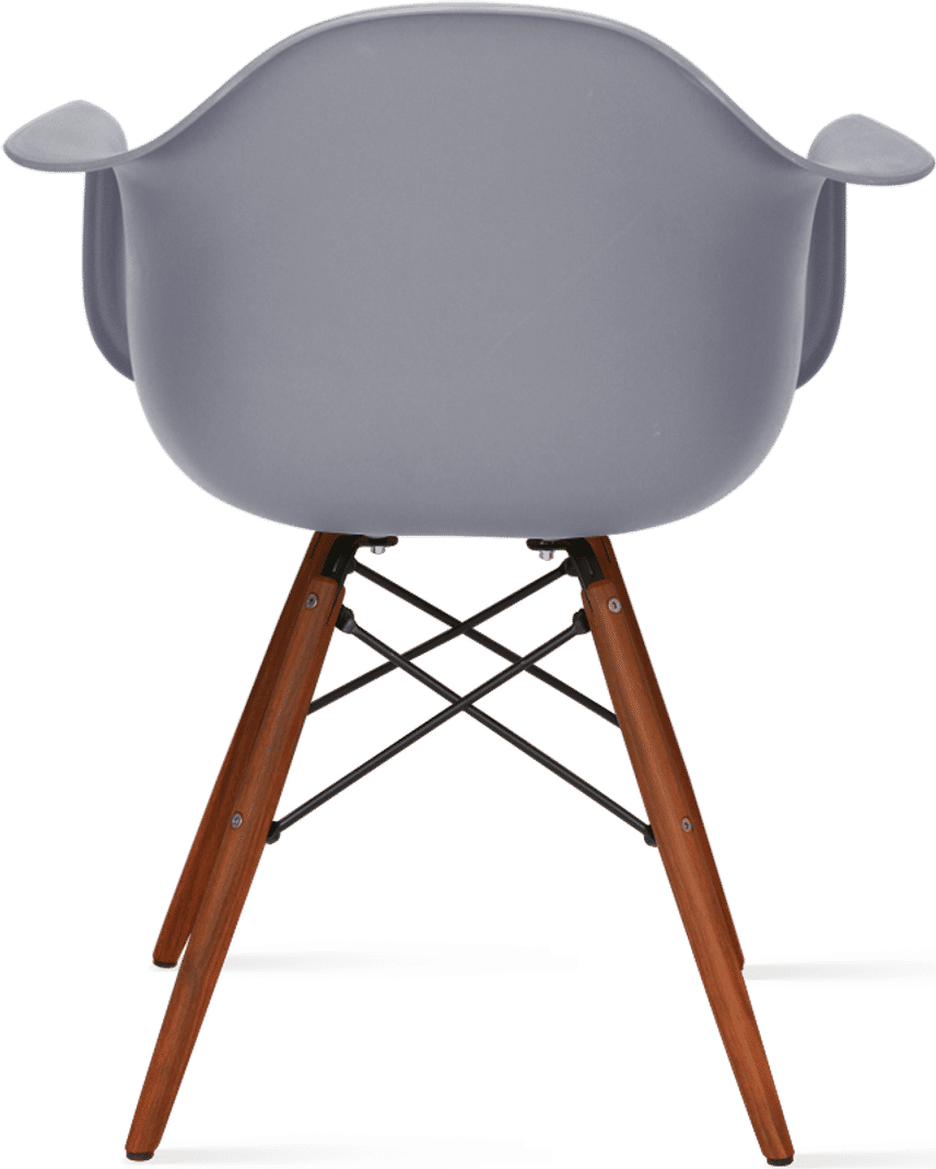 DAW Style Plastic Dining Chair Grey/Dark Wood image.