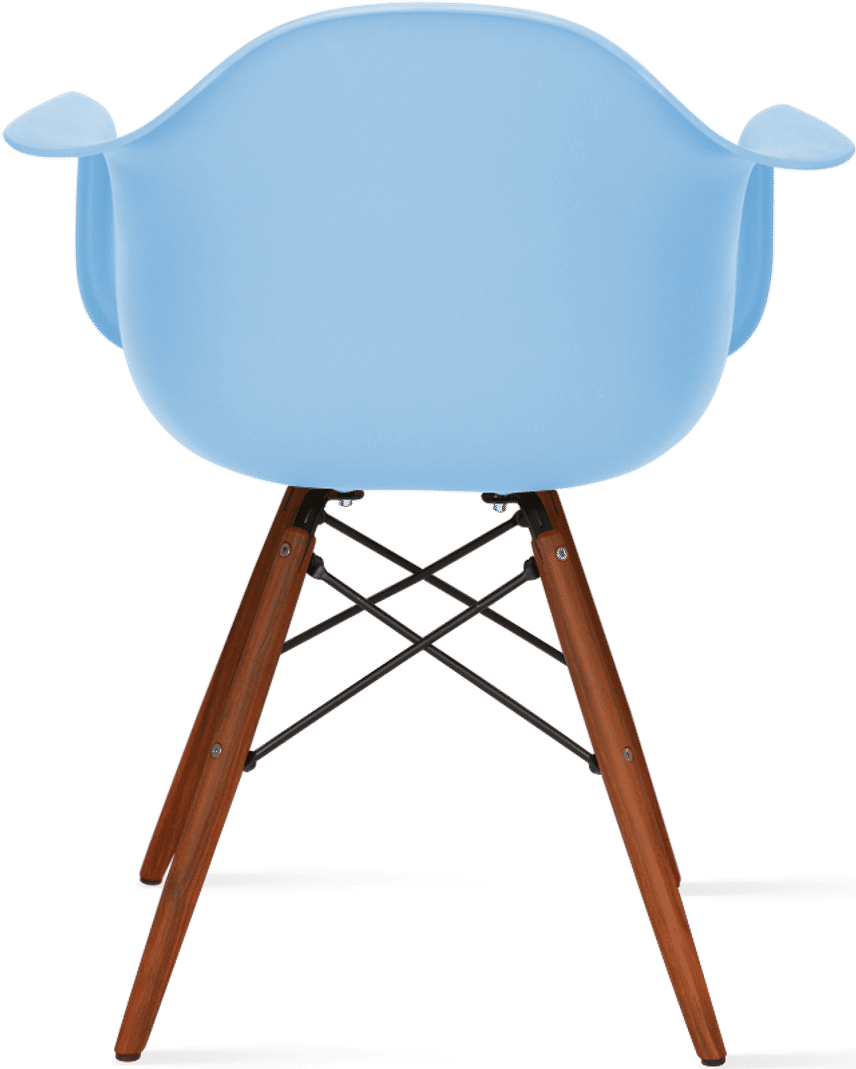 DAW Style Plastic Dining Chair Light Blue/Dark Wood image.