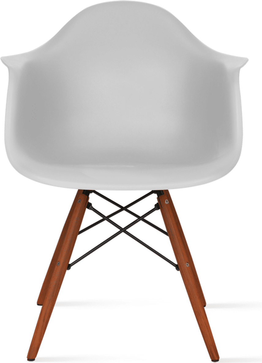 DAW Style Plastic Dining Chair Light Grey/Dark Wood image.