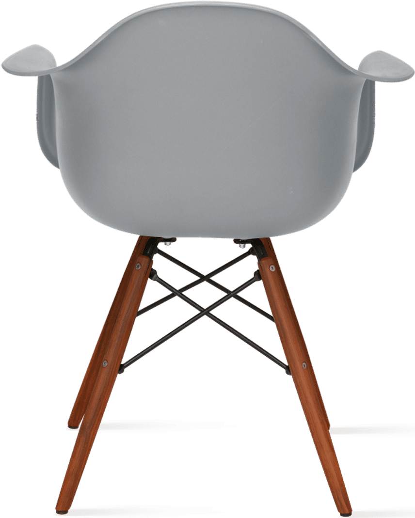 DAW Style Plastic Dining Chair Moss Grey/Dark Wood image.